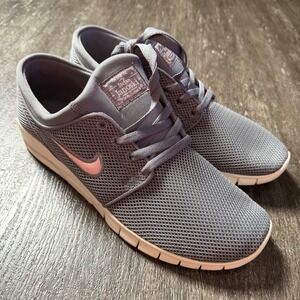 Nike SB Stefan Janoski Max Mens 12 Grey Pink Mesh Skate Shoes 631303-030